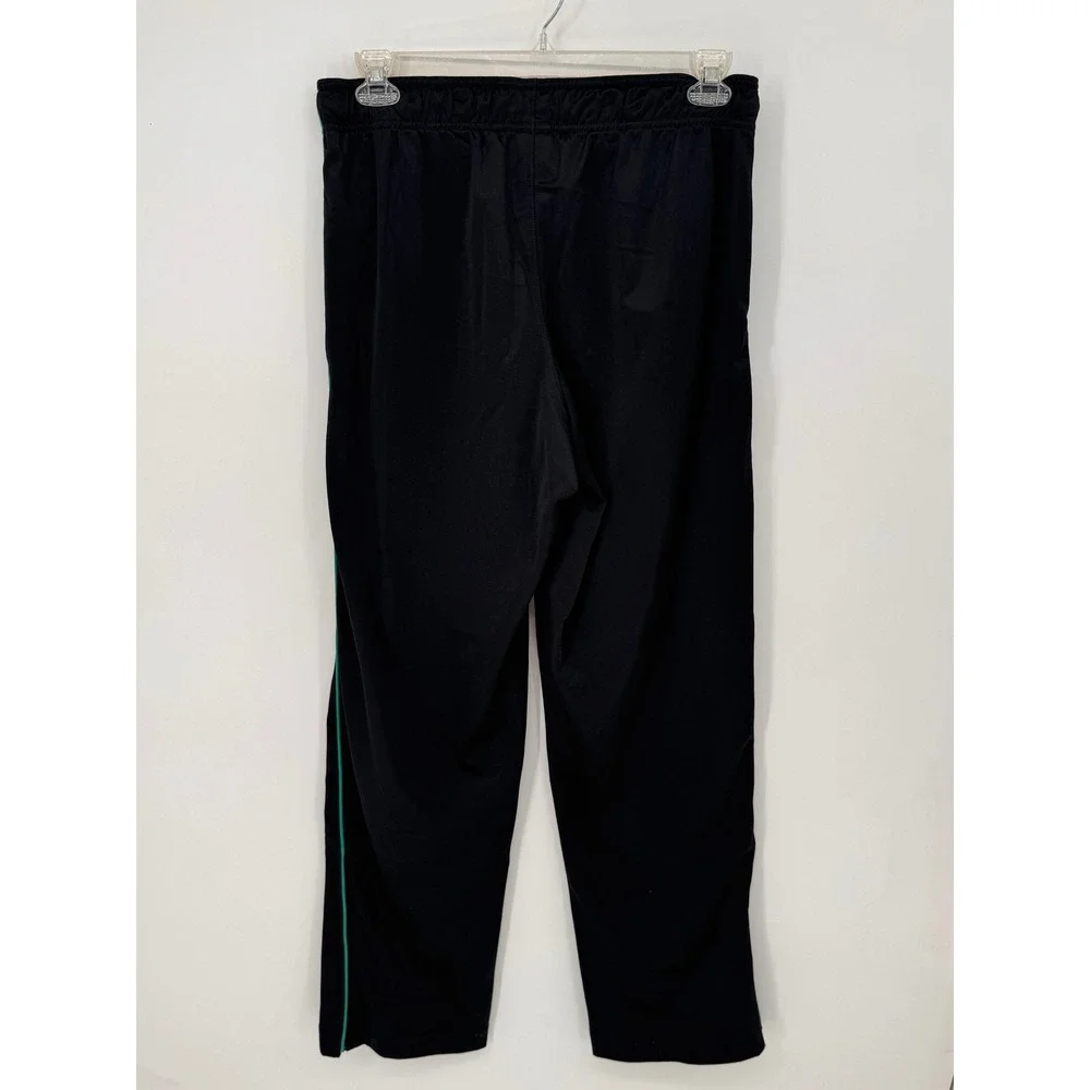 Nike Track Pants Mens Medium Black Teal Embroidered Logo Zipper Cuffs Athletic